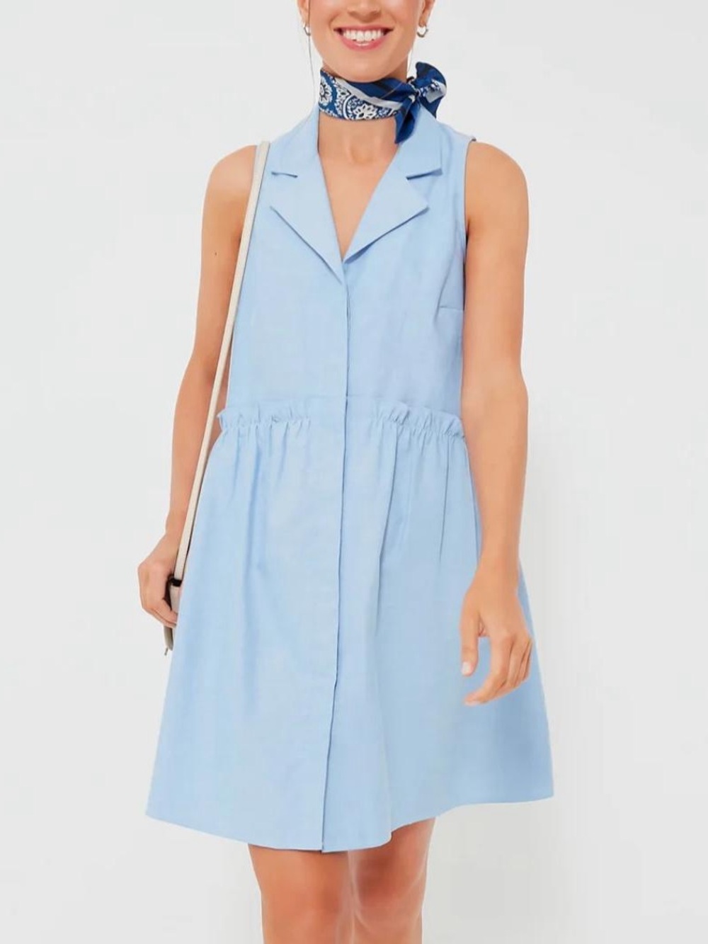 Tuckernuck Light Blue Sleeveless Oxford Shirt Mini Dress Size Small